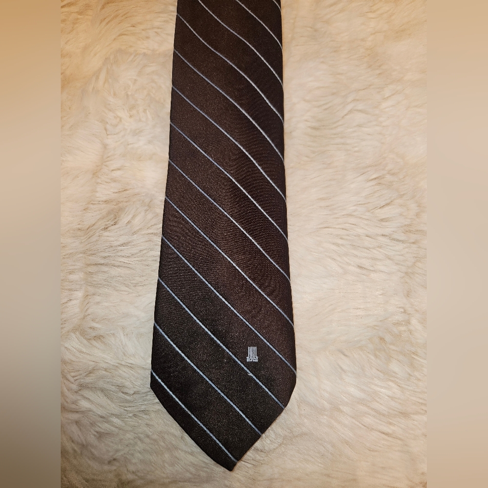 Lanvin Brown Blie Striped Men's Tie 3'